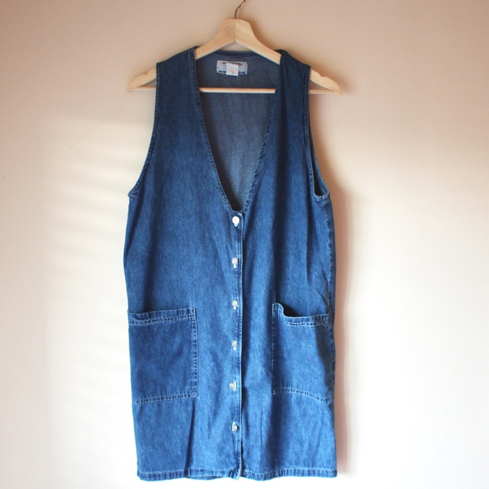 Vintage button up jean dress